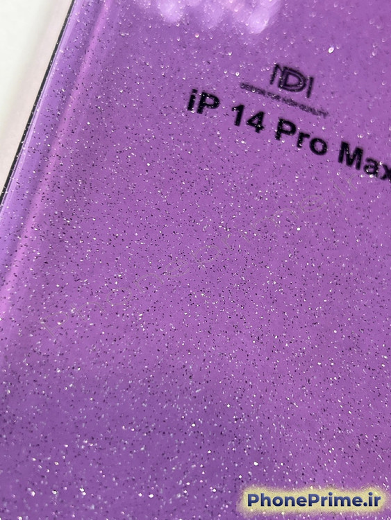 قاب شیشهای شاین بنفش آیفون 14 پرومکس iPhone 14 Pro Max با فریم لنز تیتانیومی براق