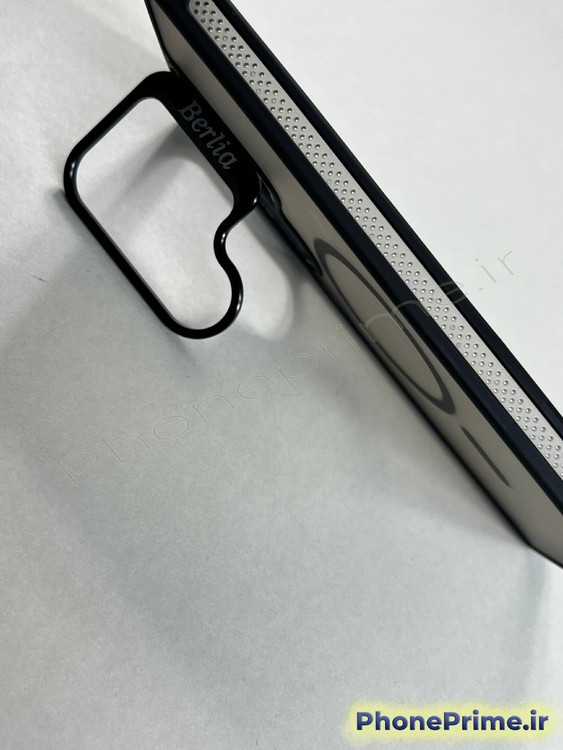 قاب مشکی ضد ضربه سامسونگ S24 Ultra برند Berlia با استند دوربین و مگ سیف