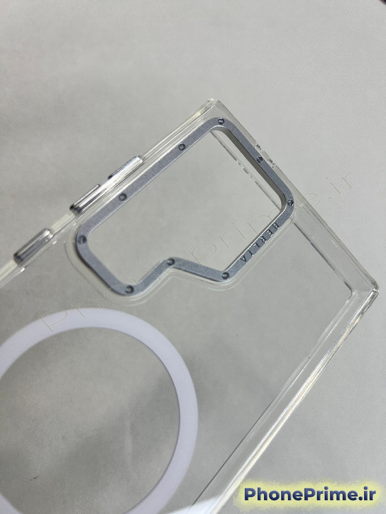 قاب چرمی مشکی سامسونگ S24 Ultra با حلقه مگ سیف و طراحی اسلیم