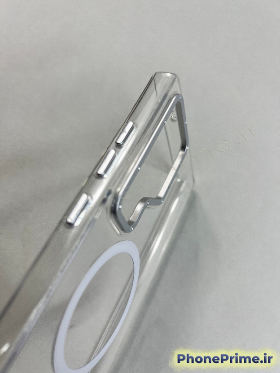 قاب چرمی مشکی سامسونگ S24 Ultra با حلقه مگ سیف و طراحی اسلیم