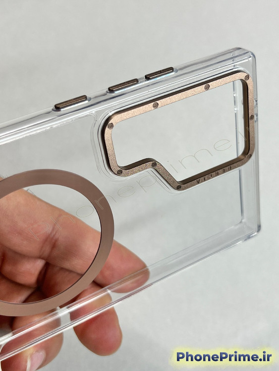 قاب گوشی سامسونگ S24 Ultra برند Berlia شفاف مگ سیف دار رنگ صحرا (نقد و اقساط)