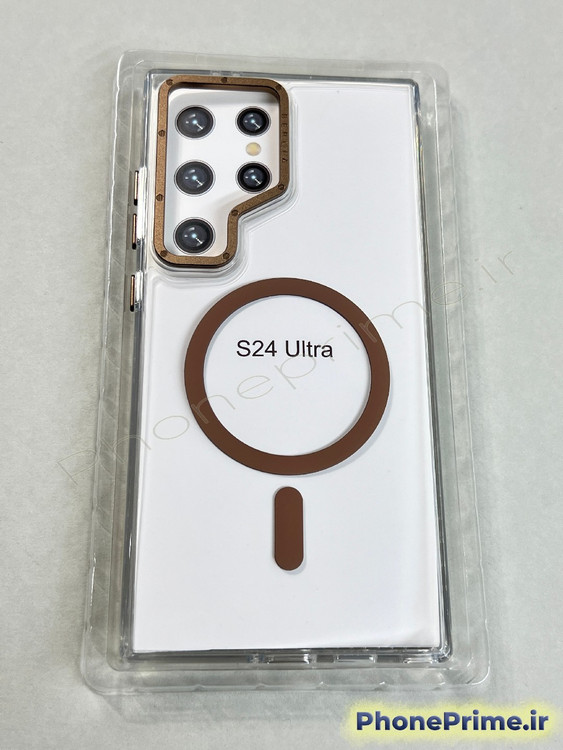 قاب گوشی سامسونگ S24 Ultra برند Berlia شفاف مگ سیف دار رنگ صحرا (نقد و اقساط)