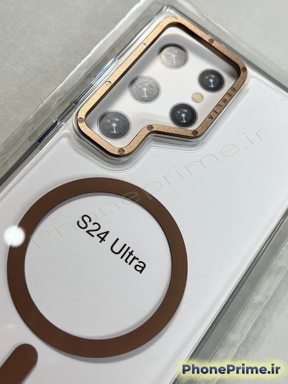 قاب گوشی سامسونگ S24 Ultra برند Berlia شفاف مگ سیف دار رنگ صحرا (نقد و اقساط)