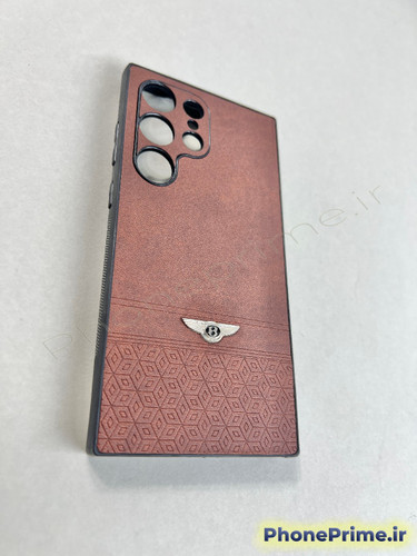 قاب چرمی شیک و ساده قهوه ای مخصوص سامسونگ S24 Ultra با طراحی مینیمال