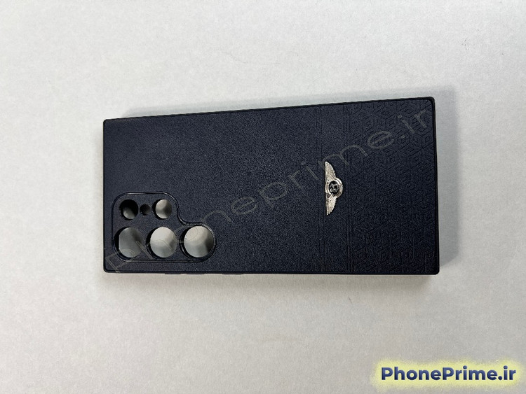 قاب چرمی شیک و ساده مشکی مخصوص سامسونگ S24 Ultra با طراحی مینیمال