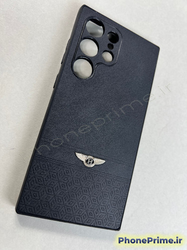 قاب چرمی شیک و ساده مشکی مخصوص سامسونگ S24 Ultra با طراحی مینیمال