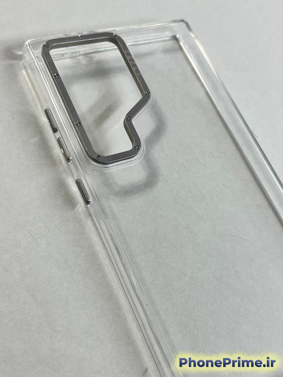 قاب شفاف ساده سامسونگ S24 Ultra برند برلیا با فریم لنز فلزی تیتانیومی