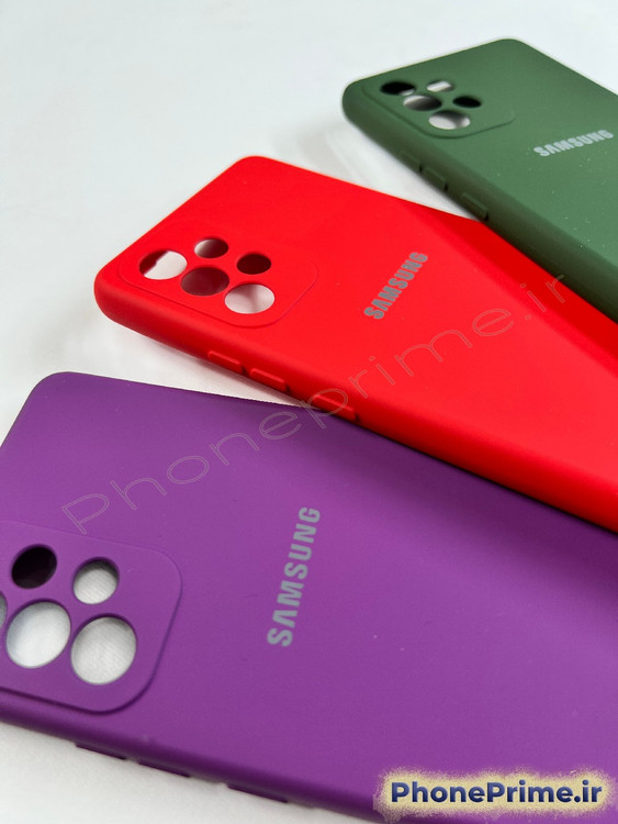 پک سه تایی قاب سیلیکونی سامسونگ A53 رنگ های بنفش، قرمز و سبز تیره با تخفیف ۵۰ درصد انبارگردانی