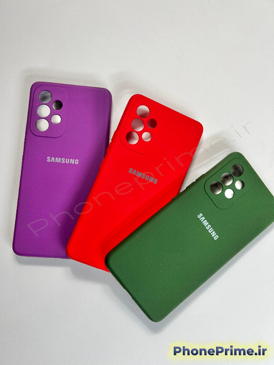 پک سه تایی قاب سیلیکونی سامسونگ A53 رنگ های بنفش، قرمز و سبز تیره با تخفیف ۵۰ درصد انبارگردانی