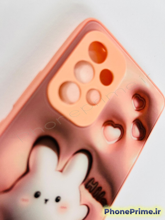 قاب سامسونگ A53 با طرح ۳ بعدی برجسته خرگوش کیوت و افکت های رنگی بدنه