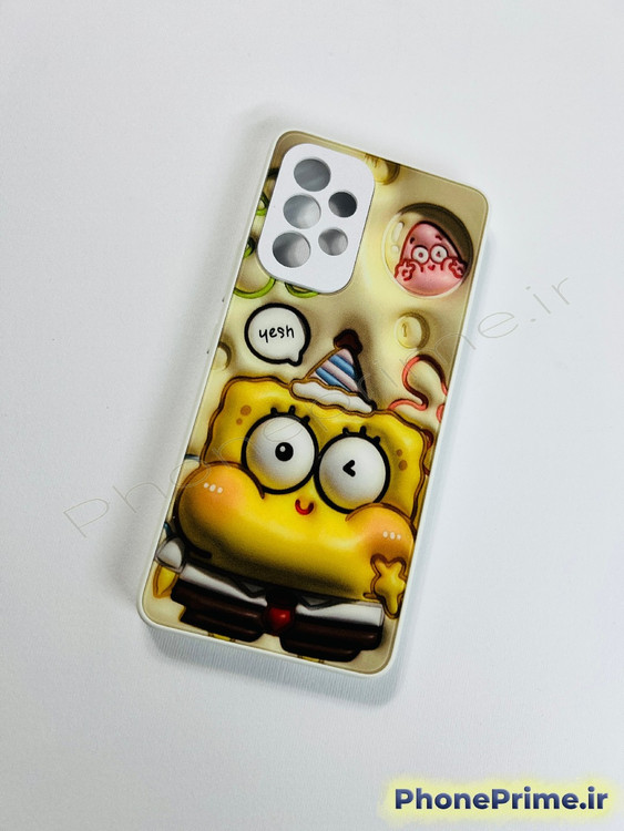 قاب فانتزی سامسونگ A53 با طرح برجسته ۳ بعدی باب اسفنجی شاد و پفکی