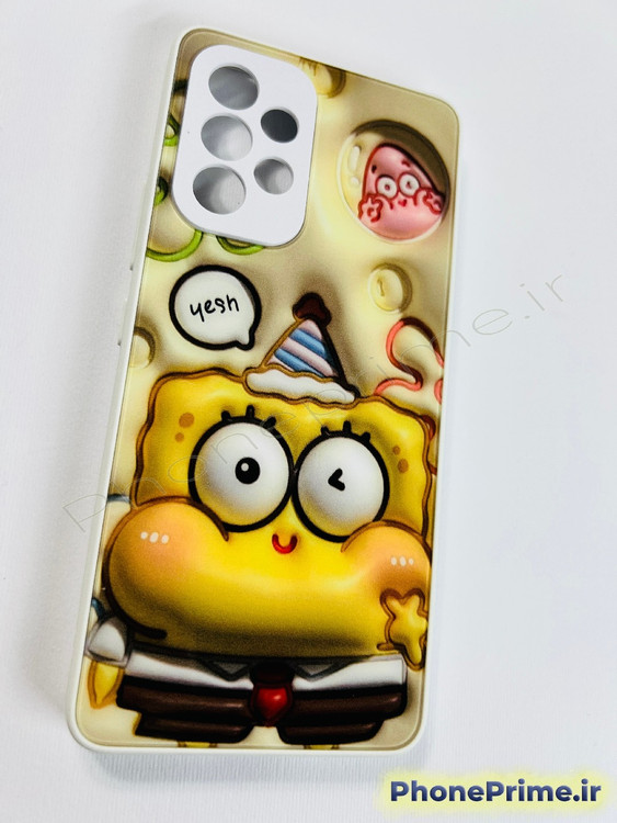 قاب فانتزی سامسونگ A53 با طرح برجسته ۳ بعدی باب اسفنجی شاد و پفکی