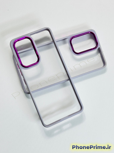 قاب شفاف سامسونگ A53 با حاشیه و دور دوربین بنفش براق متالیک