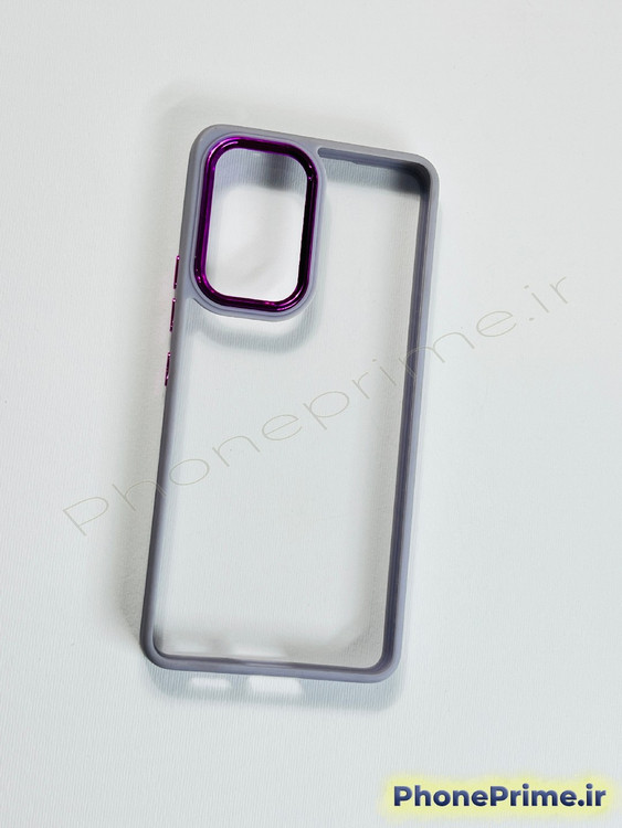 قاب شفاف سامسونگ A53 با حاشیه و دور دوربین بنفش براق متالیک