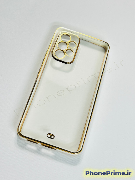 قاب شفاف سامسونگ A53 با حاشیه و دور دوربین طلایی براق متالیک