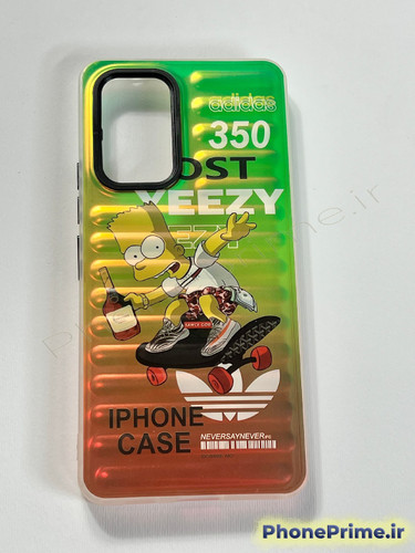 قاب برجسته سامسونگ A53 با طرح گرافیکی بارت سیمپسون روی اسکیت برد و رنگ بندی سبز و نارنجی