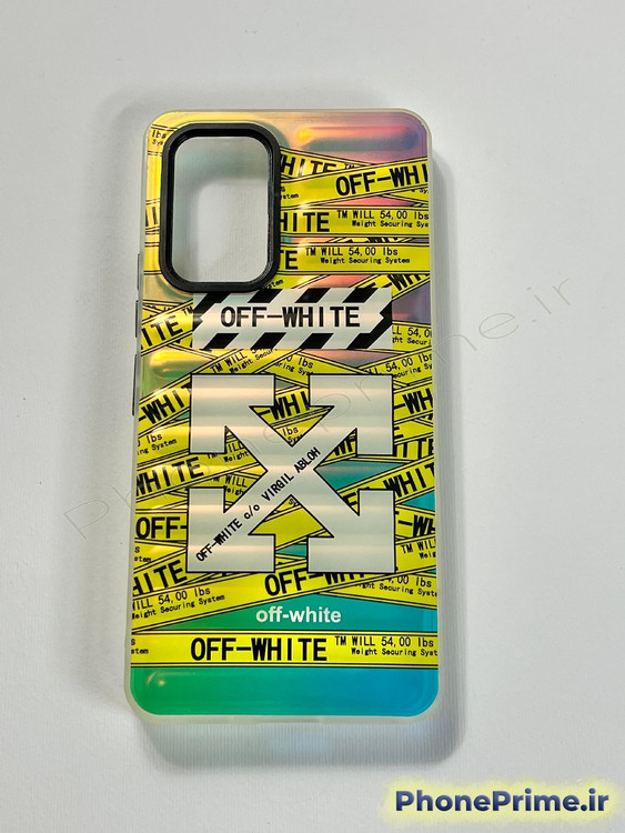 قاب گوشی سامسونگ A53 با طرح نوار خطر صنعتی زرد و مشکی برند آف وایت