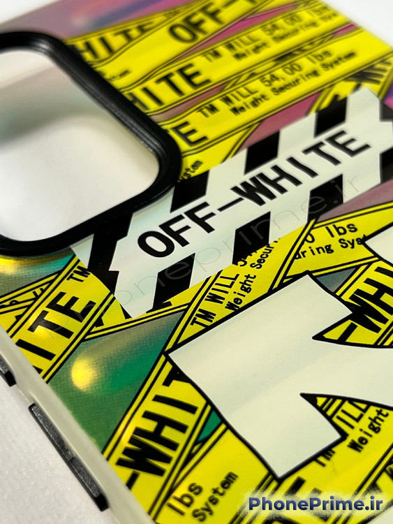 قاب گوشی سامسونگ A53 با طرح نوار خطر صنعتی زرد و مشکی برند آف وایت