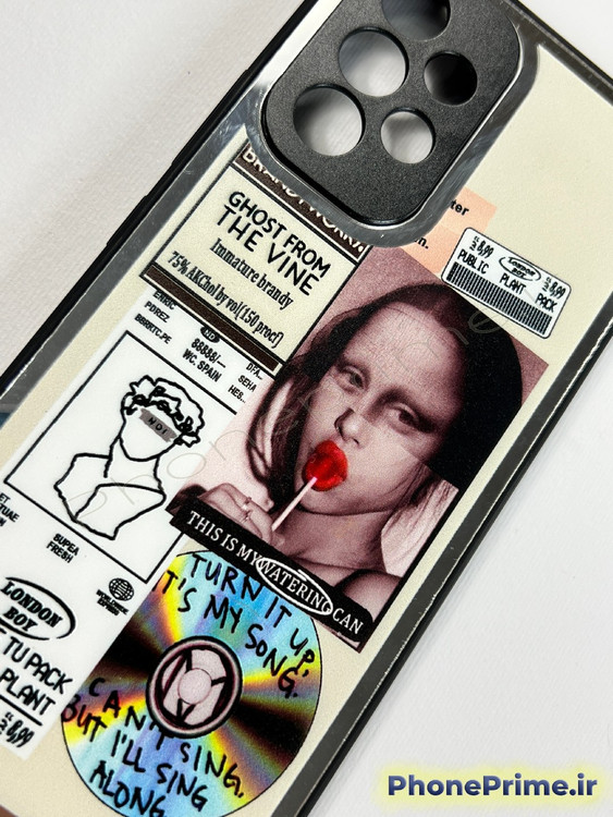 قاب فانتزی سامسونگ A53 با طرح گرافیکی هنری مونا لیزا و المان های پاپ آرت