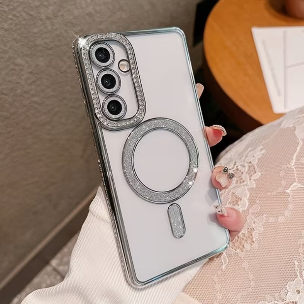 قاب لوکس و نگیندار گوشی سامسونگ A32 4G با محافظ لنز درخشان و رینگ مگنتی پشت