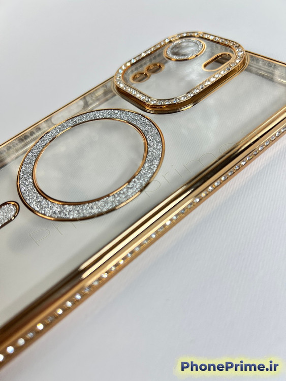 قاب لوکس و نگیندار گوشی شیائومی ردمی 13C با محافظ لنز درخشان و رینگ مگنتی پشت