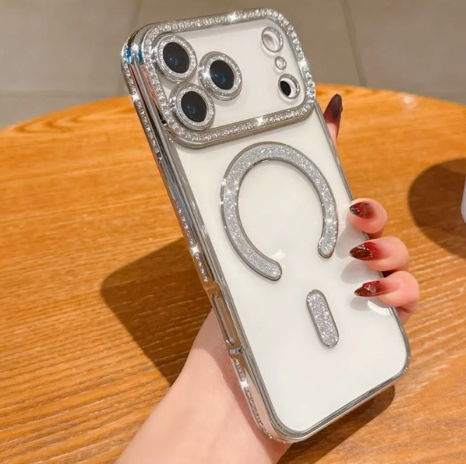 قاب لوکس و نگیندار گوشی شیائومی ردمی 15C با محافظ لنز درخشان و رینگ مگنتی پشت