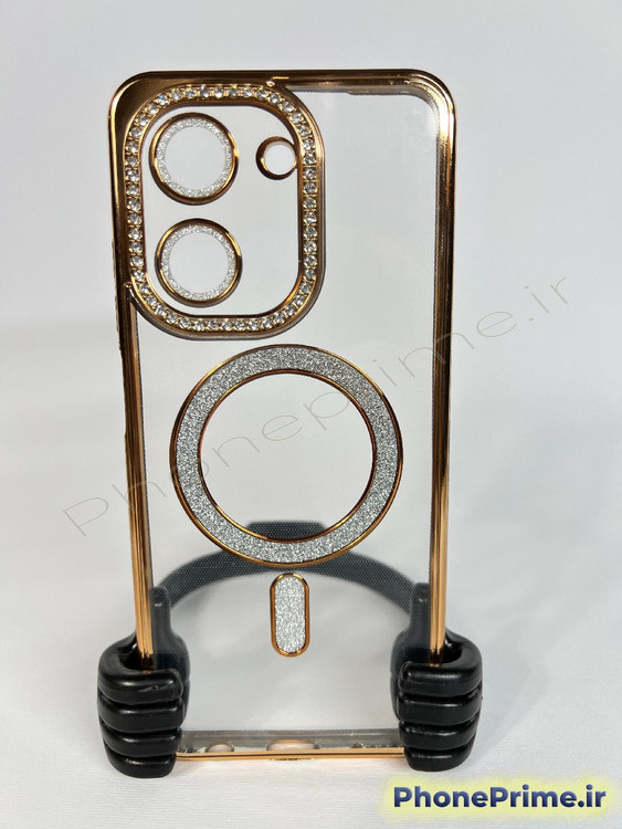 قاب لوکس و نگیندار گوشی شیائومی ردمی 15C با محافظ لنز درخشان و رینگ مگنتی پشت