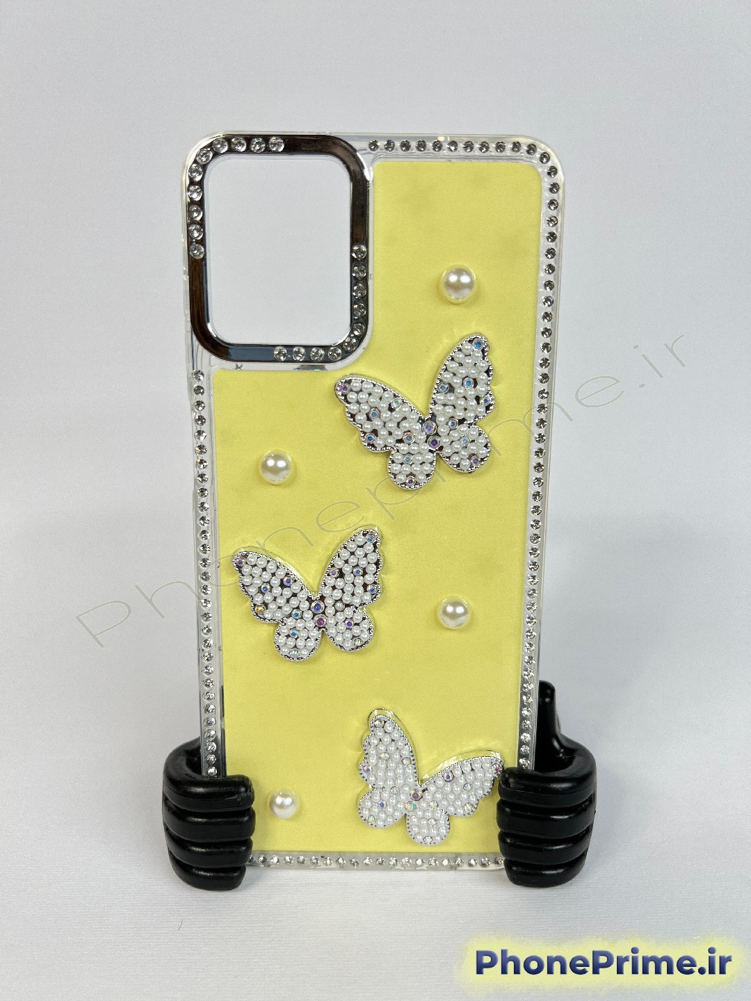 جدیدترین قاب فانتزی سامسونگ A17 طرح پروانه مرواریدی و نگیندار با رنگهای پاستلی