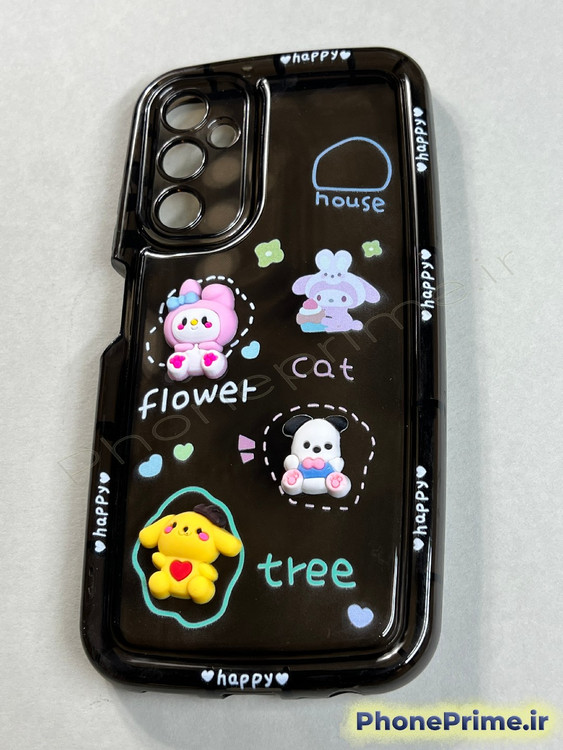 قاب فانتزی سامسونگ A05s مدل عروسکی برجسته رنگ دودی