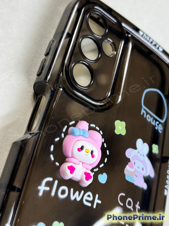 قاب فانتزی سامسونگ A05s مدل عروسکی برجسته رنگ دودی