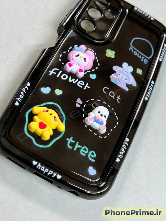 قاب فانتزی سامسونگ A05s مدل عروسکی برجسته رنگ دودی