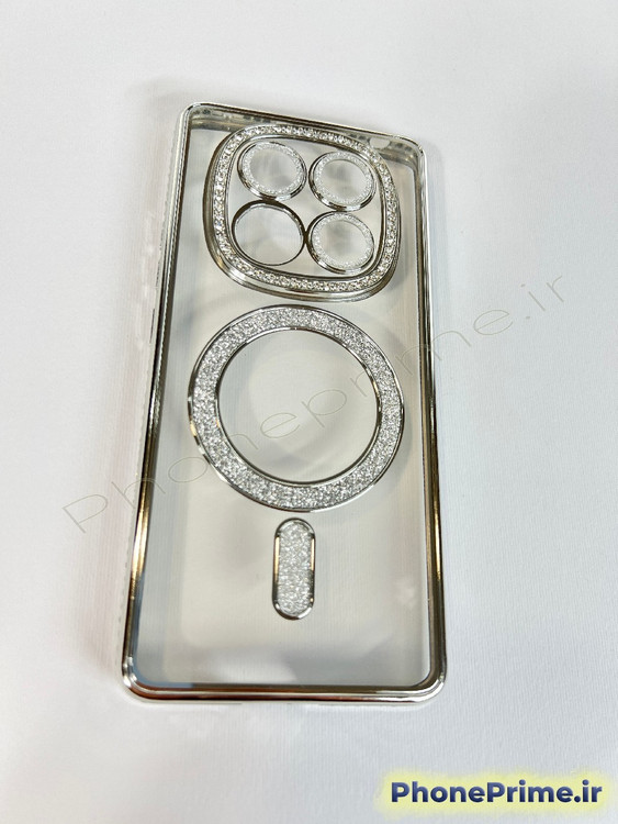 قاب لوکس و نگیندار گوشی شیائومی ردمی نوت 14 پرو 4G با محافظ لنز درخشان و رینگ مگنتی پشت