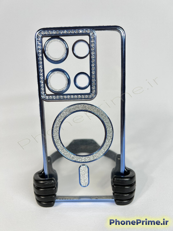 قاب لوکس و نگیندار گوشی شیائومی ردمی نوت 13 پرو 4G با محافظ لنز درخشان و رینگ مگنتی پشت