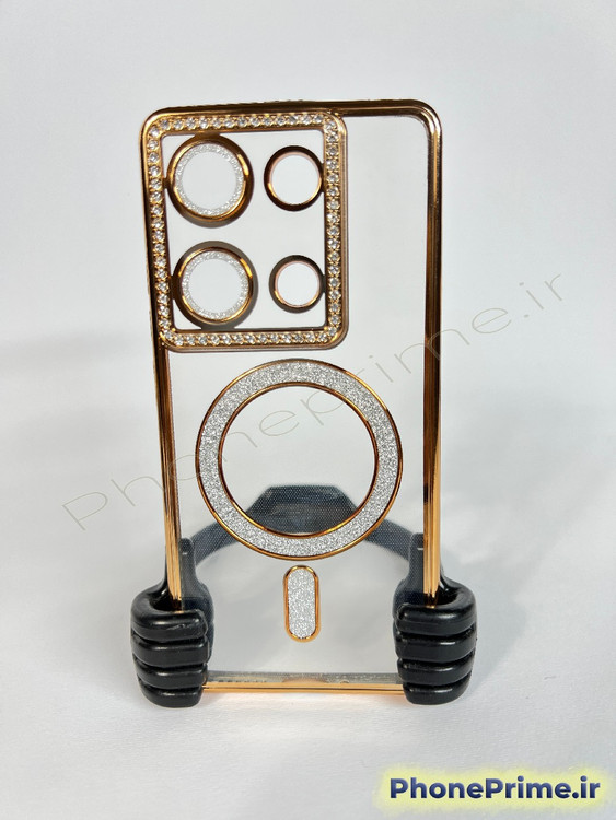 قاب لوکس و نگیندار گوشی شیائومی ردمی نوت 13 پرو 4G با محافظ لنز درخشان و رینگ مگنتی پشت
