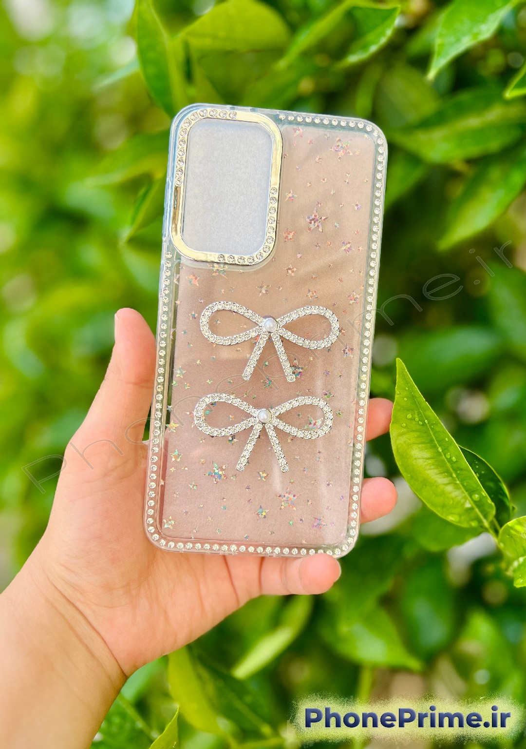 قاب لوکس سامسونگ اس۲۵ اولترا مدل Luxury Shine Star با شاین هلوگرامی و طرح جواهری پاپیون