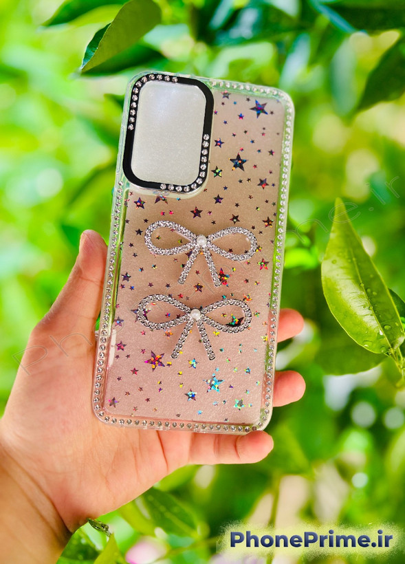 قاب لوکس شیائومی نوت ۱۱ پرو مدل Luxury Shine Star با طرح پاپیون جواهری و شاین هلوگرامی