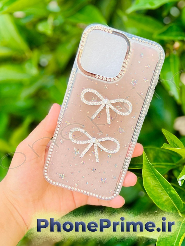 قاب جواهری ردمی ۱۵ سی مدل Luxury Shine Star با شاین ستارهای و پاپیون برجسته