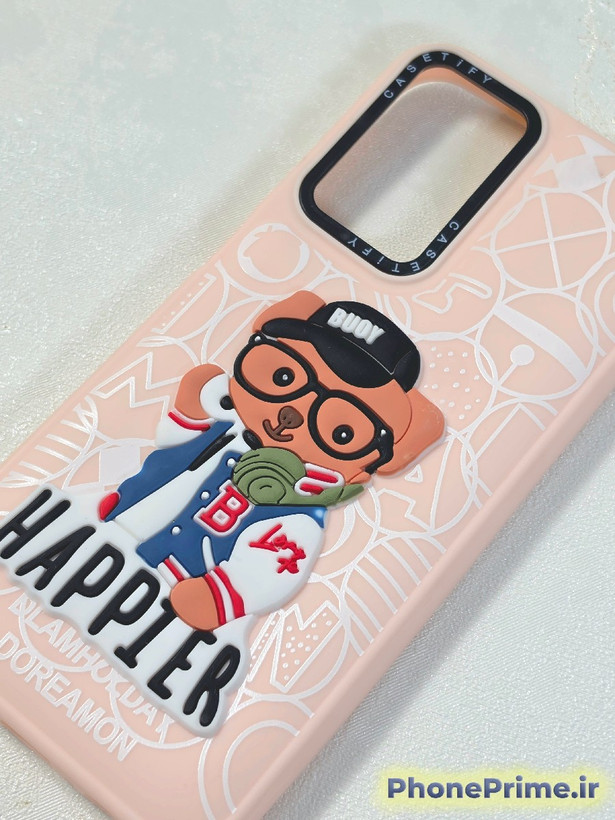 قاب سامسونگ A14 طرح خرس HAPPIER Doraemon | فانتزی صورتی