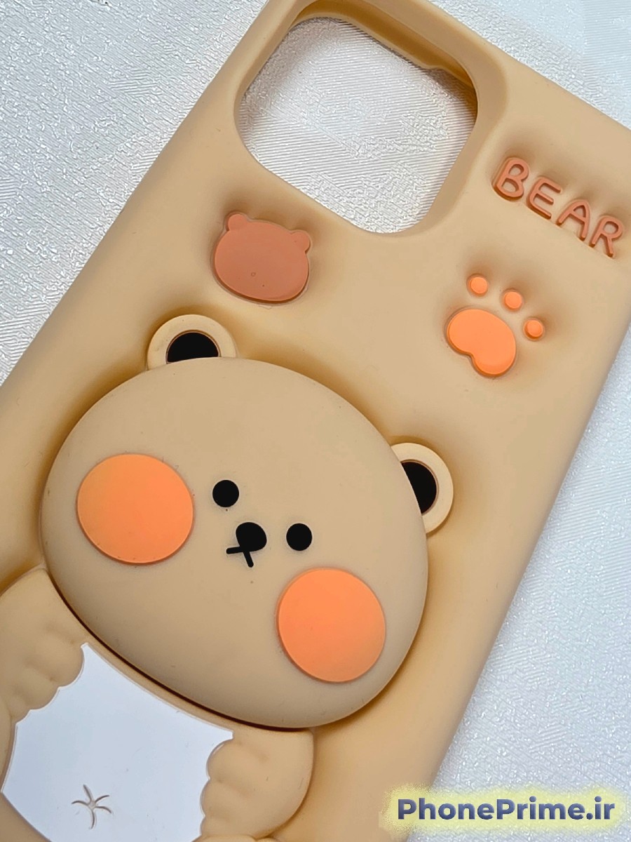 قاب گوشی Apple iPhone 13 Pro Max و 12 Pro Max سیلیکونی فانتزی طرح خرس برجسته (BEAR)