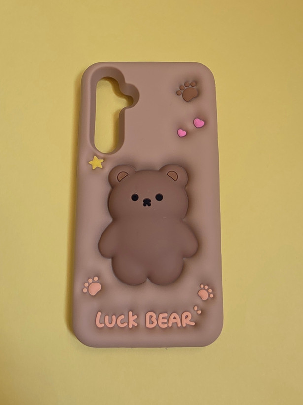 قاب فانتزی ۳D سامسونگ A54 طرح خرس Luck Bear قهوهای فون پرایم