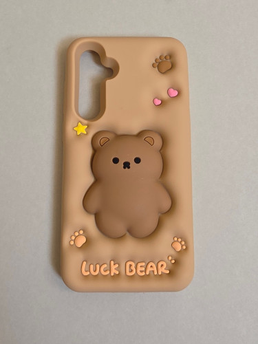 قاب فانتزی ۳D سامسونگ A54 طرح خرس Luck Bear قهوهای فون پرایم