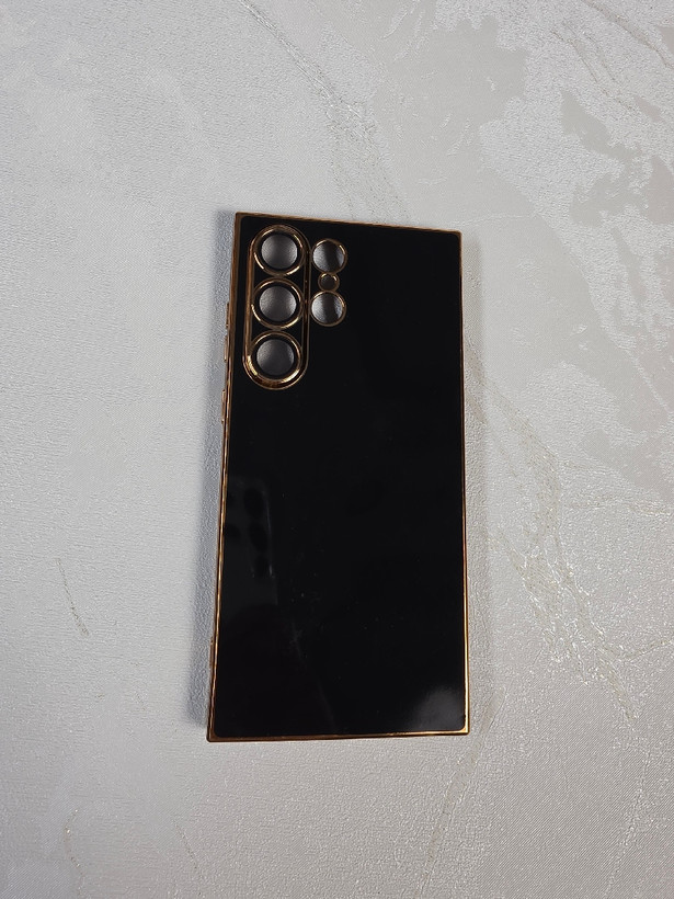 قاب مای کیس My Case مشکی دور طلایی سامسونگ S23 Ultra با محافظ لنز دوربین