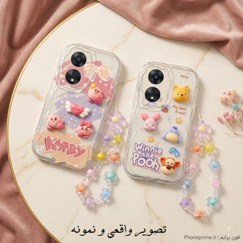 پک یکی بخر یکی رایگان قاب شفاف شیائومی Redmi Note 8 Pro با عروسک برجسته و آویز کریستالی
