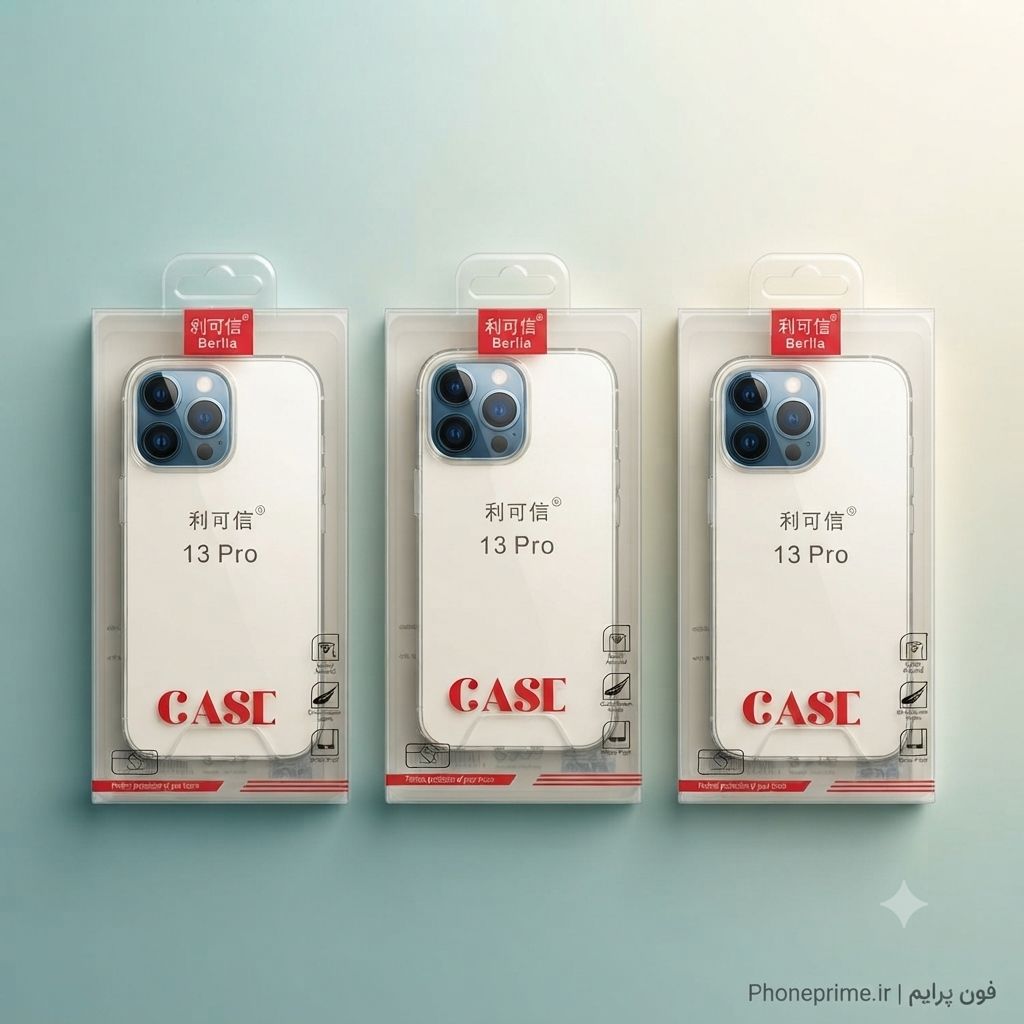 پک 3 عددی قاب شفاف کریستالی آیفون 13 پرو پشت سخت دور ژله ای