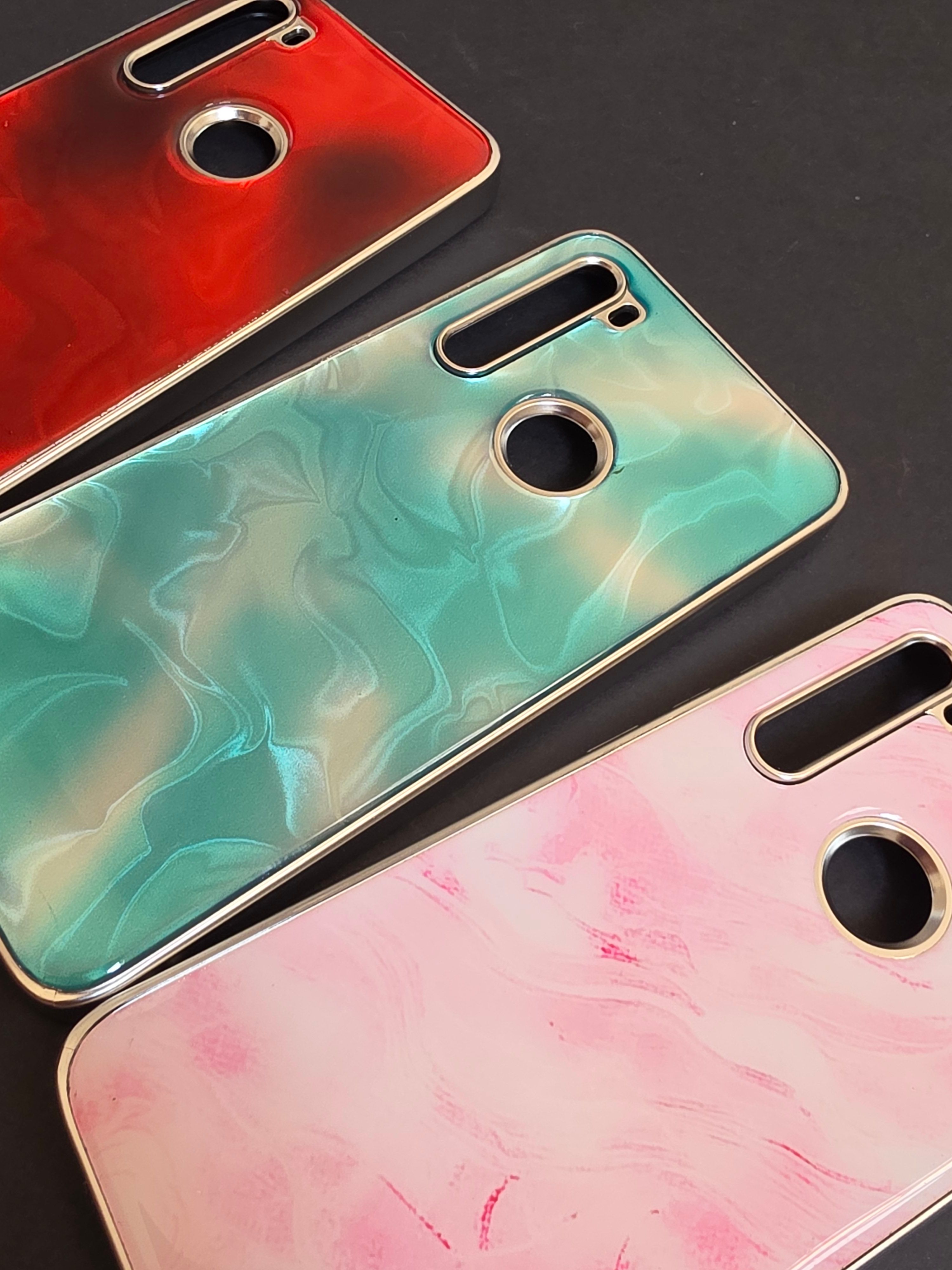 قاب لوکس طرح صدفی و کروم شیائومی Redmi Note 8 در چهار رنگ صورتی سبز دودی قرمز