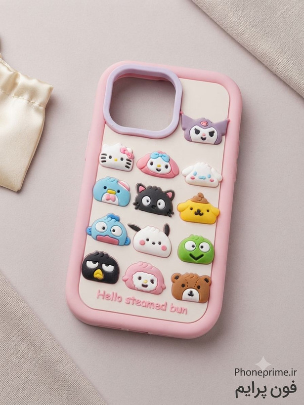 قاب آیفون 13 پرو مکس و 12 پرو مکس مشترک iPhone 13 Pro Max 12 Pro Max طرح سهبعدی Hello Steamed Bun کیفیت اصلی قابل شستشو با ۱ سال ضمانت رنگ
