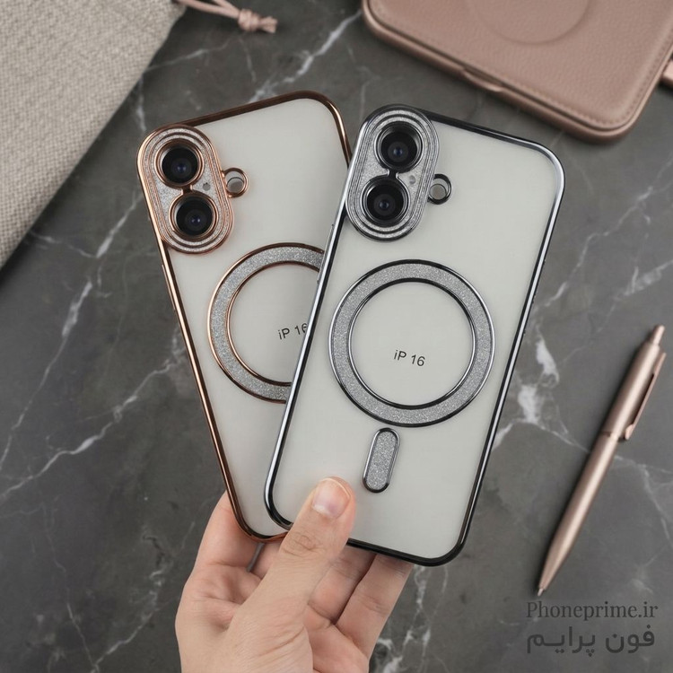 قاب آیفون 16 iPhone 16 مدل Pro Shine لوکس شفاف اک