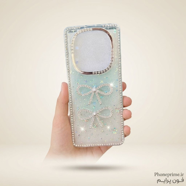 قاب گوشی شیائومی Xiaomi Redmi Note 14 Pro مدل Luxury Shine Star طرح پاپیون جواهری شیائومی نوت ۱۴ پرو