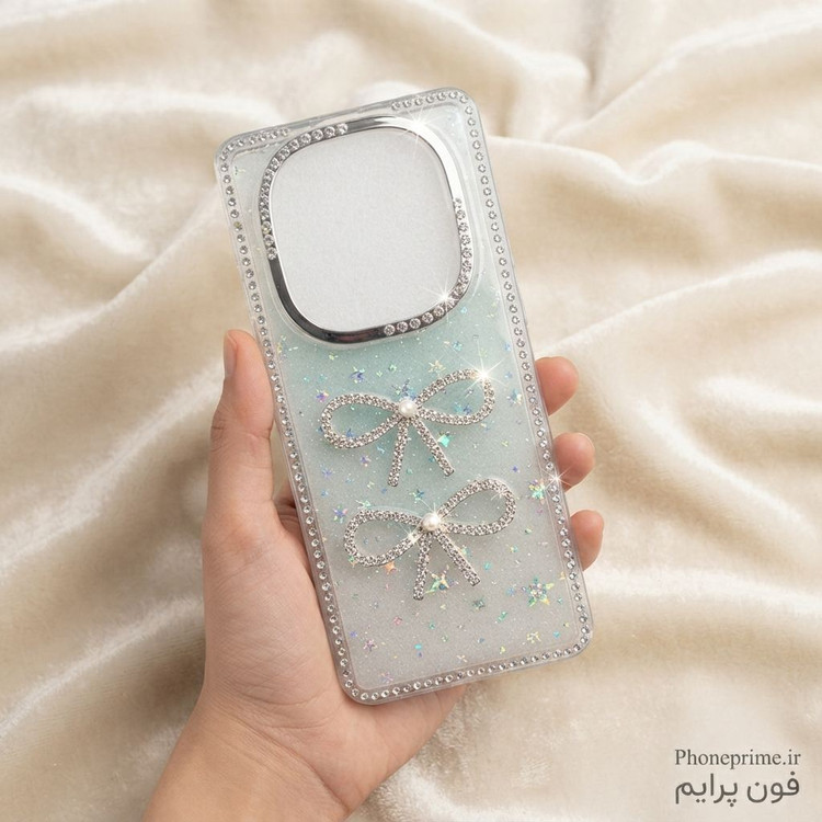 قاب گوشی شیائومی Xiaomi Redmi Note 14 Pro مدل Luxury Shine Star طرح پاپیون جواهری شیائومی نوت ۱۴ پرو