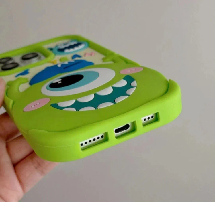 قاب سیلیکونی سبز طرح سهبعدی مایک وازوفسکی کارخانه هیولاها برای سامسونگ S23 Ultra - Samsung Galaxy S23 Ultra Monsters Inc Case
